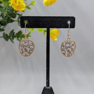 Genuine Crystal And Gold Vintage Y2K Drop Earrings